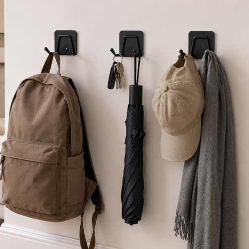 Self-Adhesive Stainless Steel Wall Hooks 3-Pack Heavy Duty Organizer