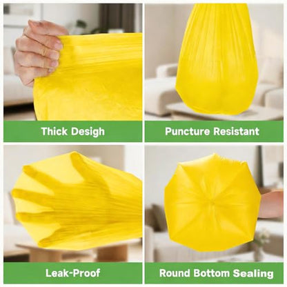 4 Gallon Small Biodegradable Bathroom Trash Bags with Handles - Colorful 100 Pack