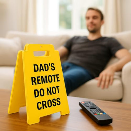 Dad's Remote Funny Desk Sign - Do Not Cross TV Remote - Dad's Gift - Variation of THIS listing