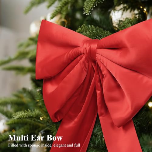 Large Satin Christmas Decoration Bow - Red 20 x 83 Inch Holiday Ribbon