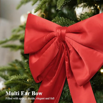 Large Satin Christmas Decoration Bow - Red 20 x 83 Inch Holiday Ribbon