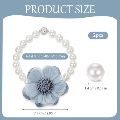 Magnetic Pearl Flower Curtain Tiebacks - Decorative Room Holdbacks, Set of 2