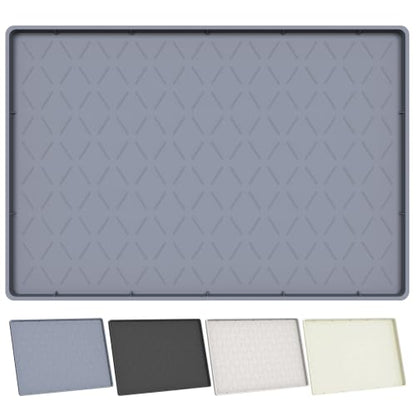 Extra Thick Waterproof Under Sink Mat 34x22 Inches with Raised Edge - Gray