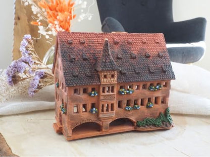 Ceramic Light House Miniature Candle Holder - Handmade Nurnberg Collectible