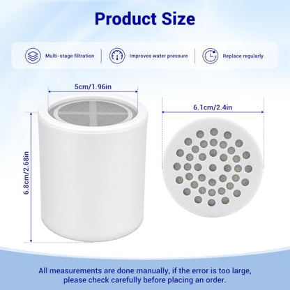 White Shower Filter Cartridge for Eskin Shower Head - 3 Pack