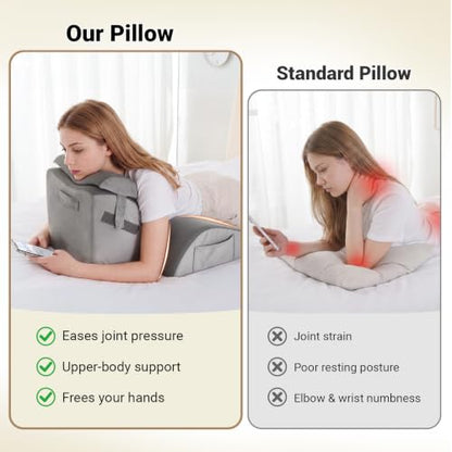 Wider Back Support Pillow with Dual-Layer Foam for Lumbar & Prone Rest