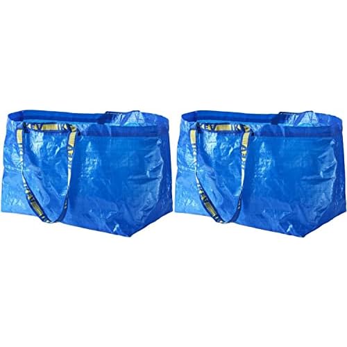 2 Ikea Frakta Shopping Bags 10 Gal Blue Tote Multi Purpose Durable Material