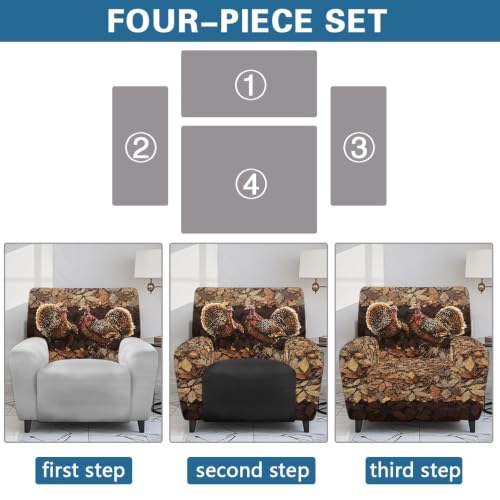 Turkey Hunting Fall Camo Recliner Slipcover - Fits Most Standard Chairs
