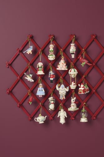 Holiday Nutcracker Ornament - Hanging Christmas Decor, Porcelain with Gold Accents - Nutcracker Ornament Variation