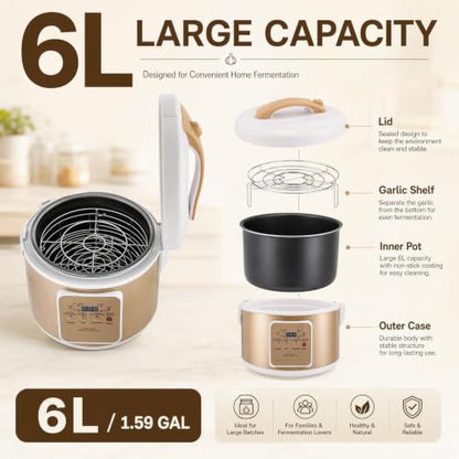 6L Black Garlic Fermenter Machine with Automatic Control for Home Use