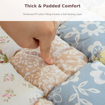 Pink Patchwork Cotton Couch Cover - Thick Non-Slip Sofa Seat Pad 27.6 x 70.9 in