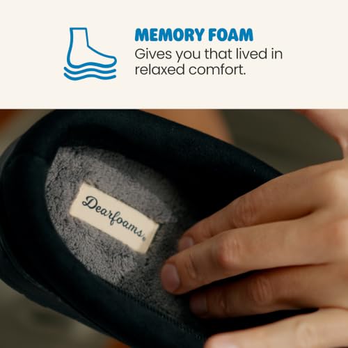 Dearfoams Men's Brendan Indoor Outdoor Breathable Memory Foam Clog Slippers - Size 7-8 Pavement