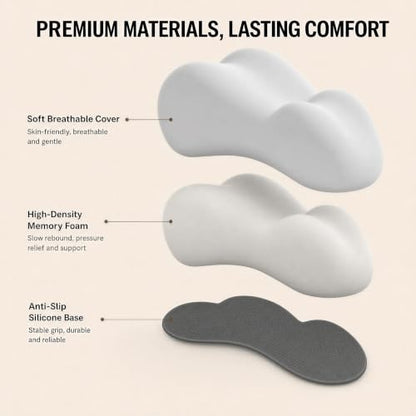 Memory Foam Wedge Support Pillow - Ergonomic Prone Pillow, Light Gray