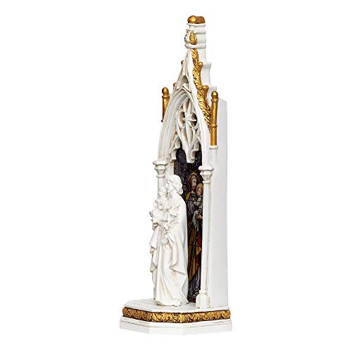 11.75 Inch LED St. Joseph and Child Cathedral Window Figurine Religious Decor