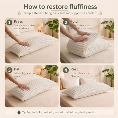 Full Body Pregnancy & Support Pillow with Removable Faux Fur Cover - 20x54 Inch