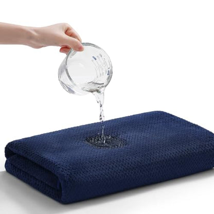 Navy Blue Bath Towels Set 29x59 Inches - 6 Pieces, Extra Large, Soft & Absorbent