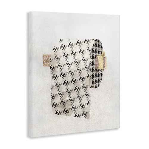 Stupell Industries Glam Pattern Toilet Paper, Designed By Ziwei Li, 24 x 30, Canvas Wall Art
