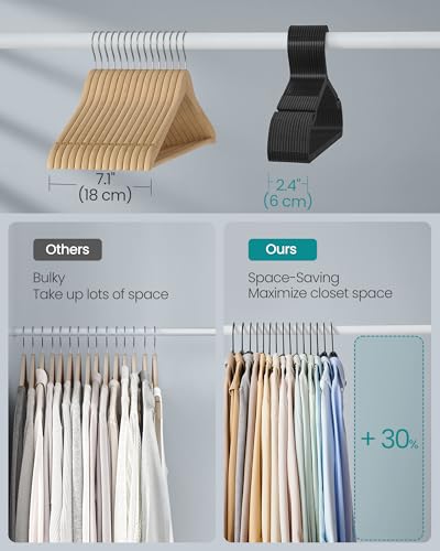 Plastic Clothes Hangers Pack of 50 with Wide Shoulder Notches