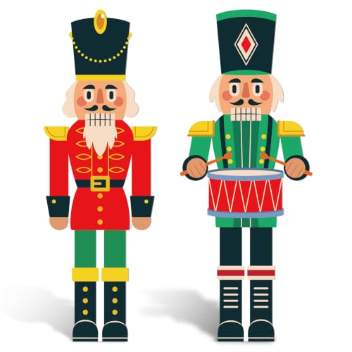 Nutcracker Christmas Cardboard Cutout Standups - 2 Pieces - Holiday Photo Booth Props