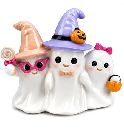 Indoor Ghost Figurine Trio Halloween Decoration - White Pastel Ghosts