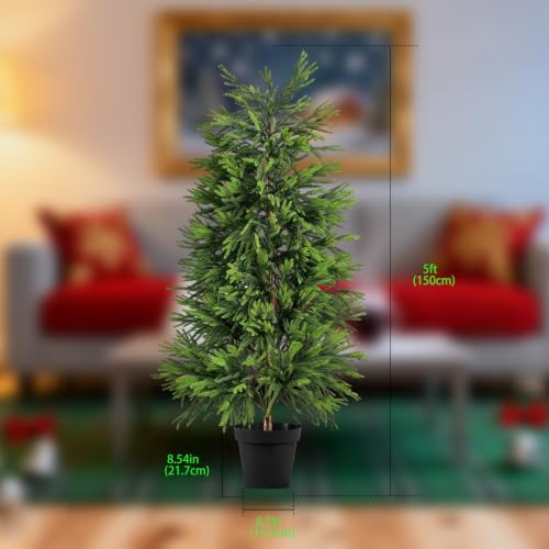 5FT Artificial Norfolk Pine Christmas Tree - Real Touch Faux Potted Tree - Variation 1