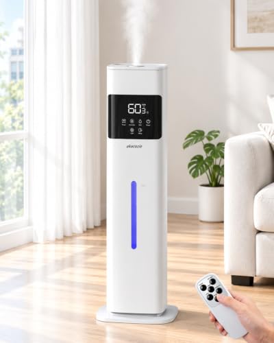 Large Room Humidifier with 8L Tank & Auto Humidity Control - White
