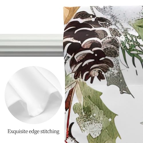 White Winter Christmas Swag Valance and Tier Curtain Set 36" Length