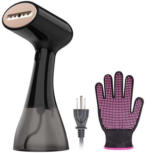 Handheld Clothes Steamer Black 1500W Large Water Tank Portable Travel Wrinkle Remover