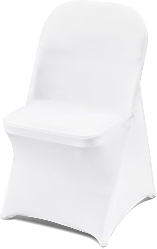 VEVOR 30 PCS White Folding Chair Covers - Elegant Washable Slipcovers for Weddings & Events | Universal Fit