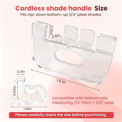 Cordless Honeycomb Shade Lift Handles Replacement Set - Compatible with Bali, Graber, Levolor, Kirsch