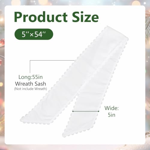 Wreath Sash for Front Door - Ruffle Ribbon for Yard & Decor - Variation 1