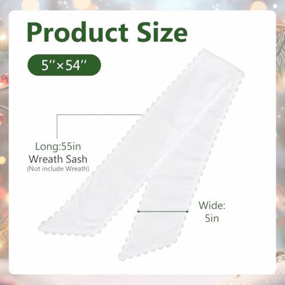 Wreath Sash for Front Door - Ruffle Ribbon for Yard & Decor - Variation 1