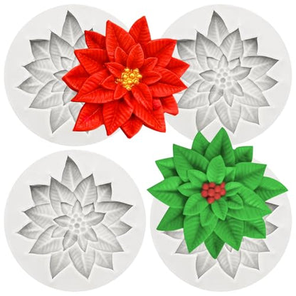Christmas Holly Leaf Silicone Mold for Cake Decorating Chocolate and Resin Crafts