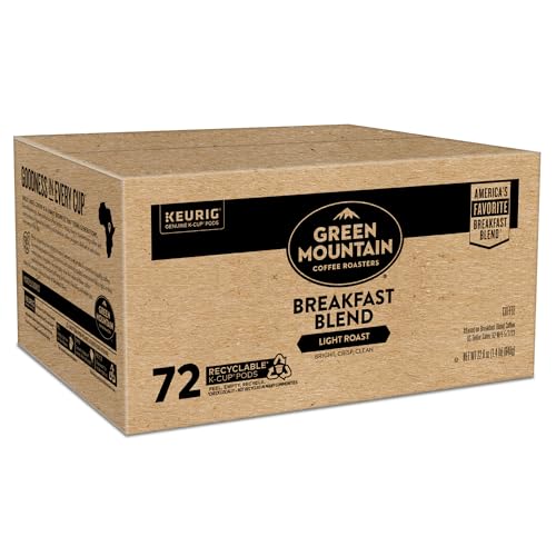 Green Mountain Coffee Roasters Breakfast Blend Single-Serve Keurig K-Cup Pods, Light Roast Coffee, 72 Count