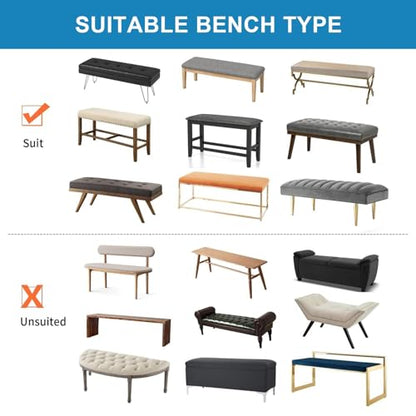 Stretch Velvet Dining Bench Slipcover - Peacock Blue, Removable & Washable