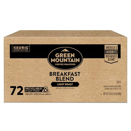 Green Mountain Coffee Roasters Breakfast Blend Single-Serve Keurig K-Cup Pods, Light Roast Coffee, 72 Count