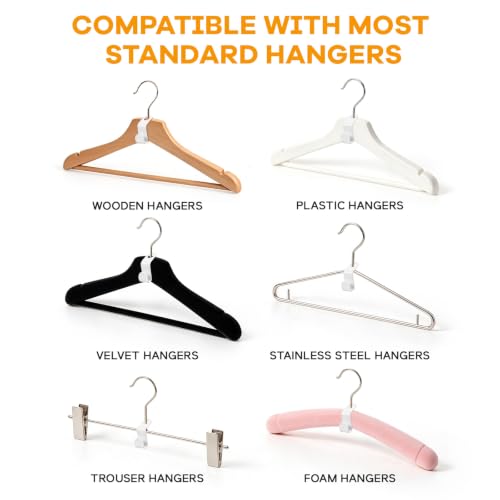 60 Pack Space Saving Hanger Connector Hooks for Closet Organization