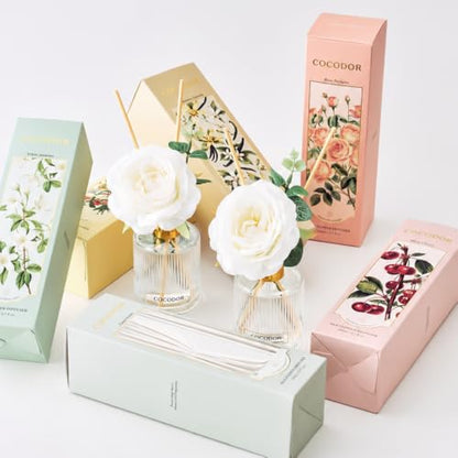 Silk Flower Reed Diffuser Set - Cashmere Vanilla - 6.7 oz Home Decor