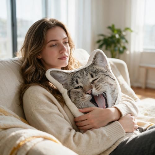 10 Inch Custom Pet Pillow with Photo - Personalized Dog Cat Face Throw Pillow Gift