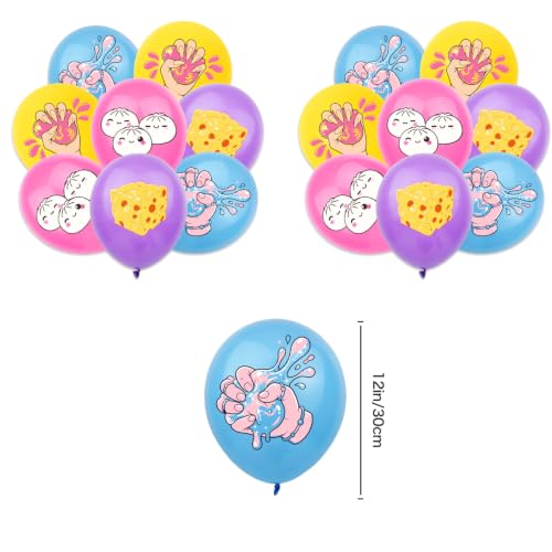 Squishy Birthday Party Decorations Set with Backdrop, Banners, Balloons, Cake & Cupcake Toppers – 33 Pieces