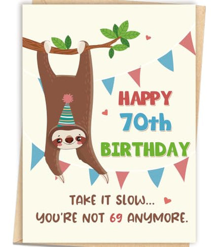 Funny 70th Birthday Card Gift for Women Men - ZY-451