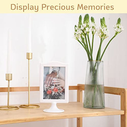 White Double Sided 4x6 Photo Frame Set - Wedding, Menu, Table Number Display