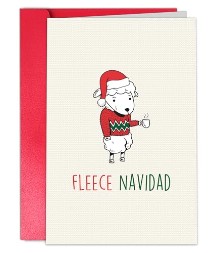 Funny Sheep Christmas Card - Cute Holiday Greeting for Family & Friends - Variation of Greeting Card199