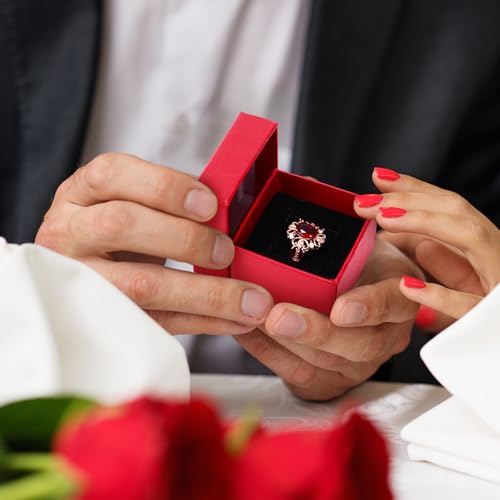Yinkin 72 Pcs Ring Boxes Bulk with Velvet Liner - Red
