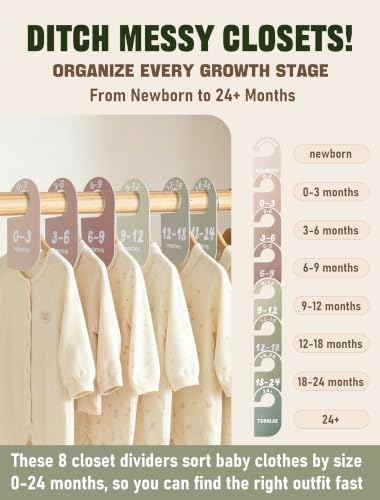 Baby Closet Dividers Set - 12 Large Color-Coded Organizer Accessories