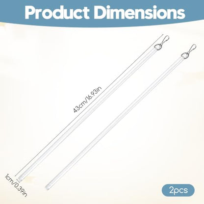 2 Pack 17-Inch Clear Curtain Pull Wand with Hook for Window Blinds
