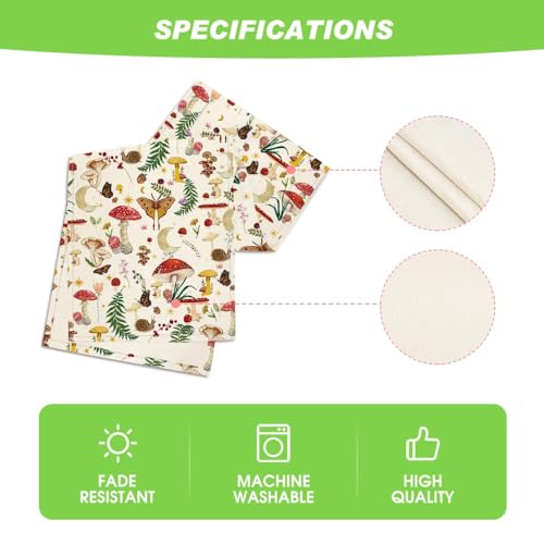 Beige Modern Mushroom Table Runner 13x72 Inch Seasonal Farmhouse Kitchen Decor