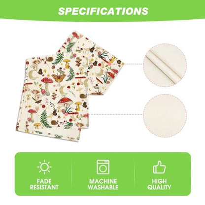 Beige Modern Mushroom Table Runner 13x72 Inch Seasonal Farmhouse Kitchen Decor