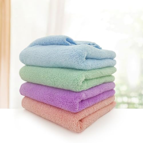 Blue Hand Towels for Bathroom 14x30 Inch Cotton Blend Quick Dry Soft Reusable Microfiber