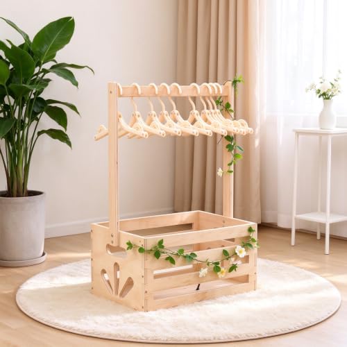 Wooden Baby Shower Storage Crate - Nursery Organizer with Handle